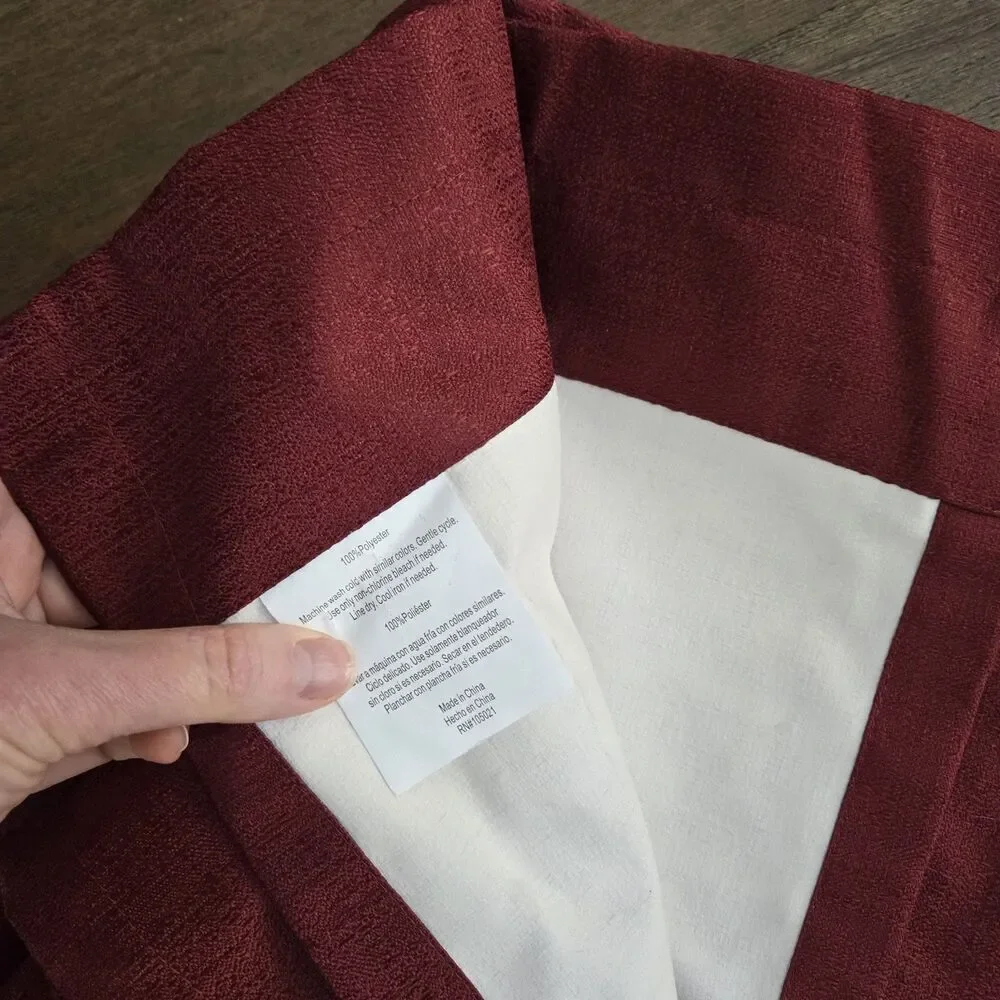 Burgandy MAROON 2 Curtains Pair Panels 42